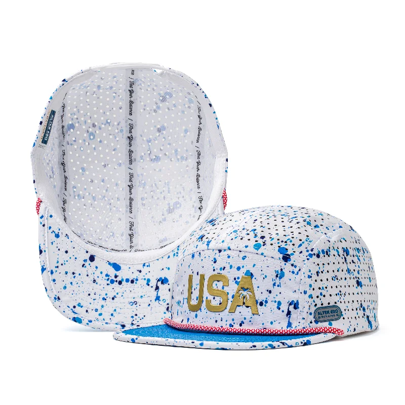 Sports team cap for game day support -Cruiser Splash USA Paint Splatter