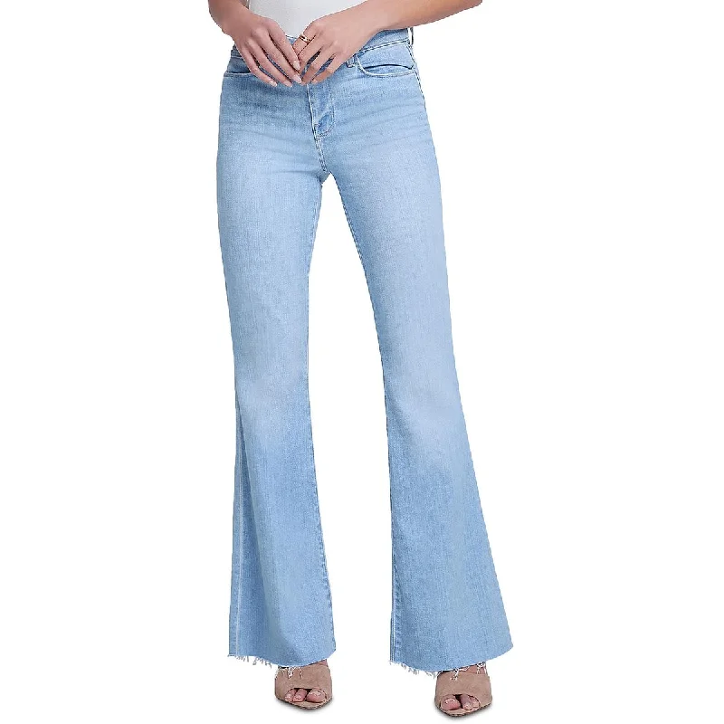 Wedding Jeans for Casual -L'Agence Womens Sera Frayed Hem Denim Flared Jeans