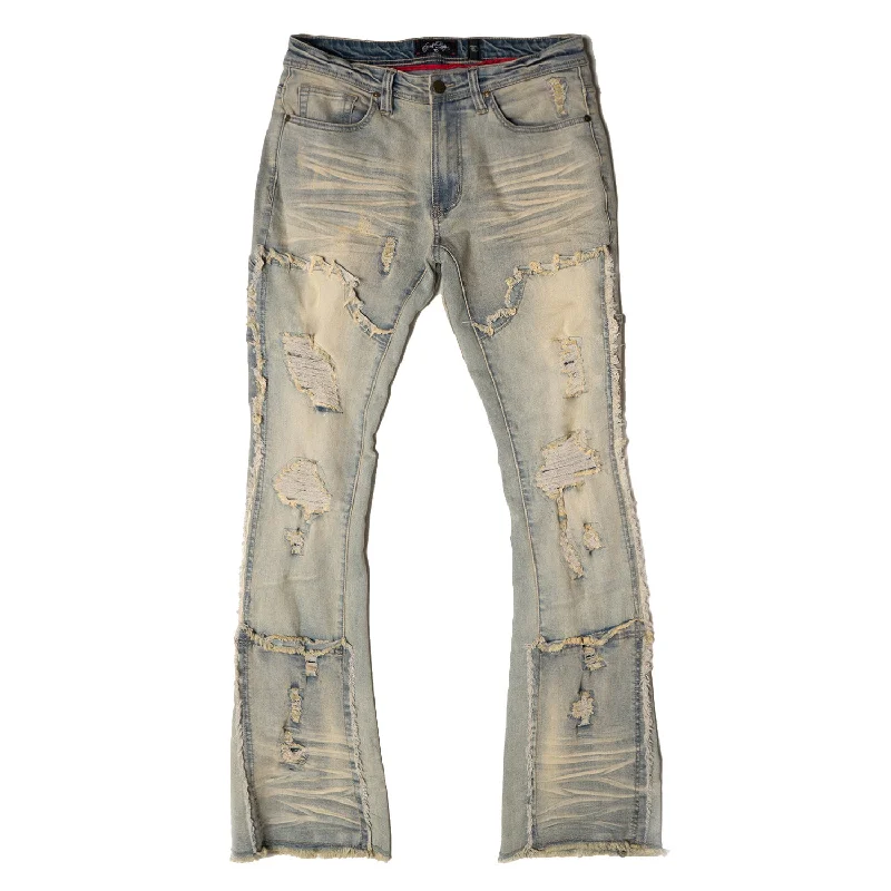 Low Waisted Jeans for Casual -F1781 Gambol Stack Jeans - Dirt