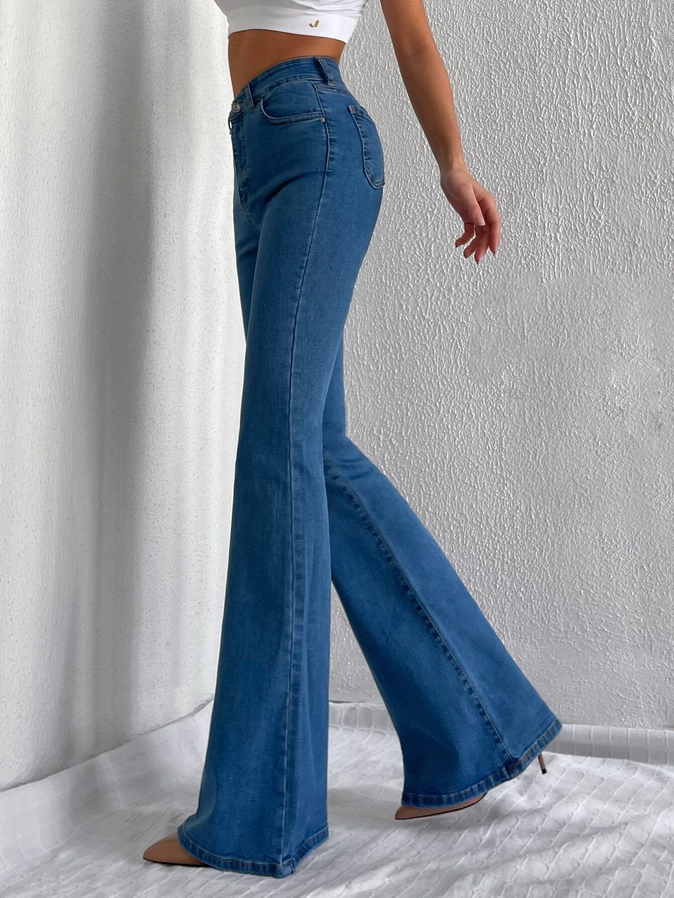 Carpenter Jeans for Function -Aqua Blue Bootleg High Rise Jeans