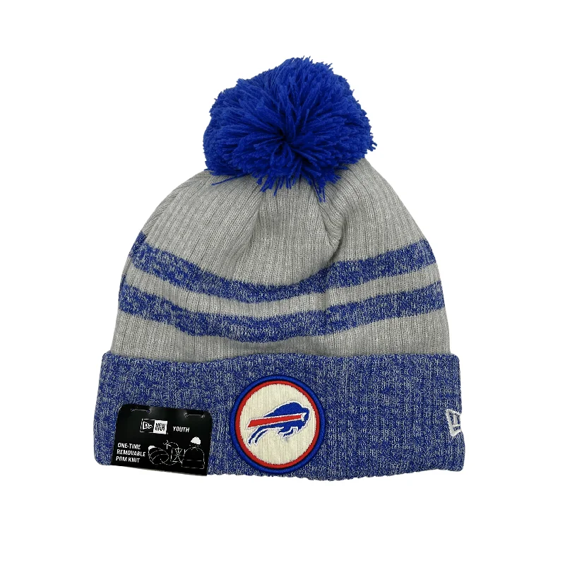 Casual denim cap for laid-back vibes -Youth New Era Buffalo Bills Patch Gray & Royal Knit Hat