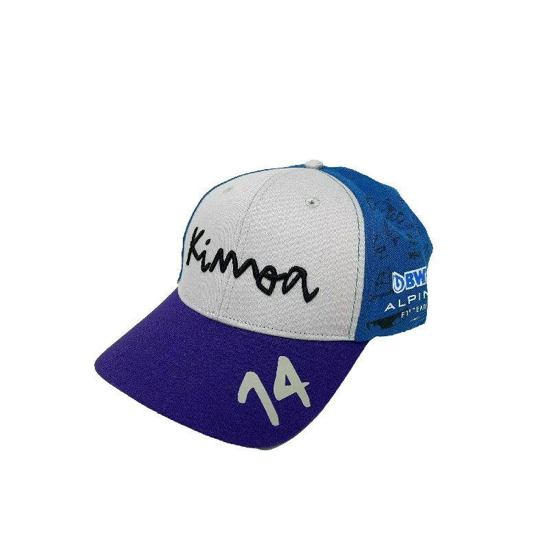 Cotton mesh cap for airy outdoor comfort -Alpine Racing F1 Kimoa Team Fernando Alonso Japan GP Hat - Purple