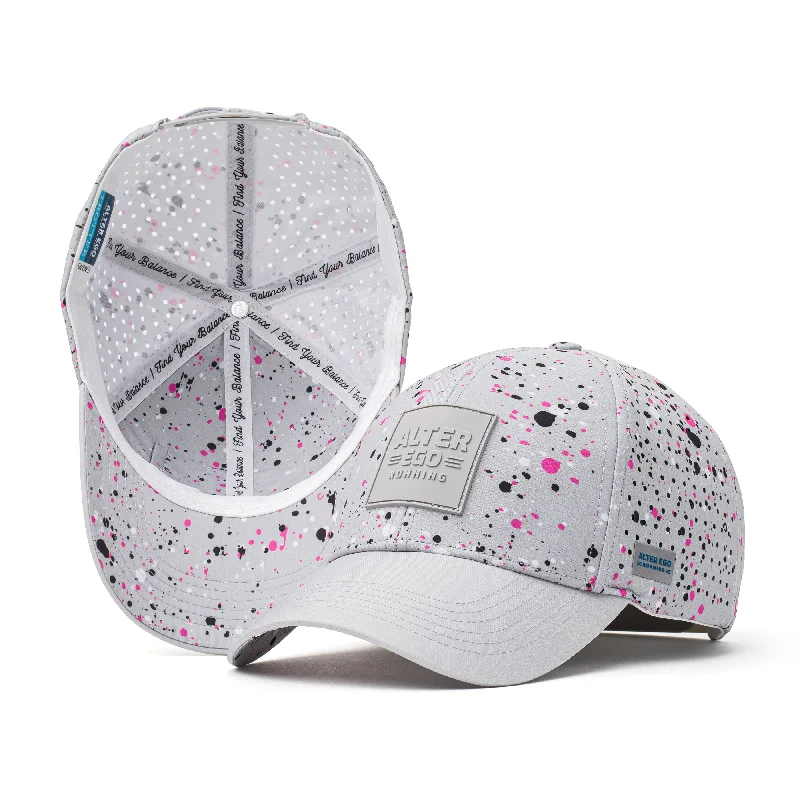 Lightweight cap for summer hiking trails -Trotter Splash Paint Splatter Gray