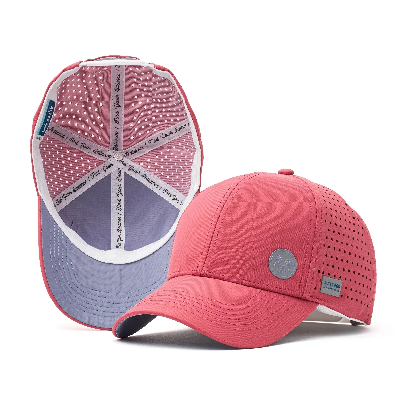 Lightweight cap for summer hiking trails -Trotter Splash Mauve Emblem