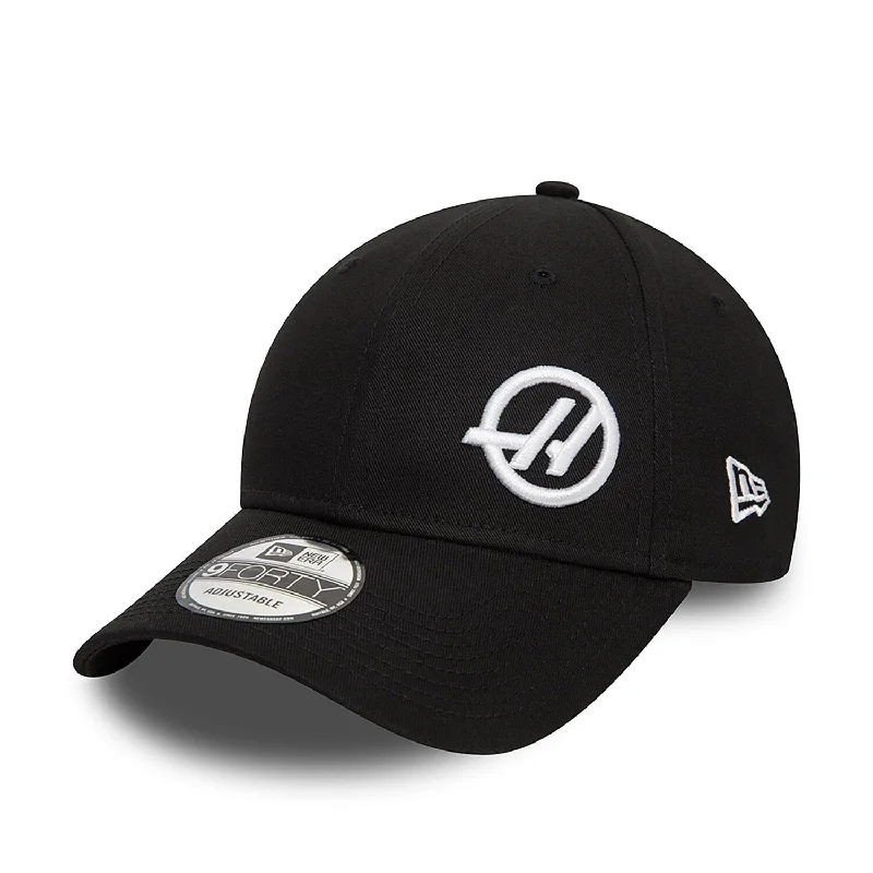 Retro cap with faded wash finish -Haas Racing F1 New Era 9Forty Team Flawless Baseball Hat - Black