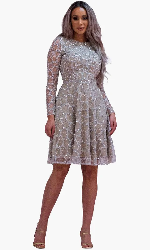 Plus size dresses with classic designs never fade -Chic and Holland SD1832 - Jewel Beaded Cocktail Dress