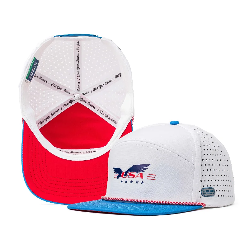 Premium leather cap for upscale casual looks -Drifter Splash USA RWB Eagle