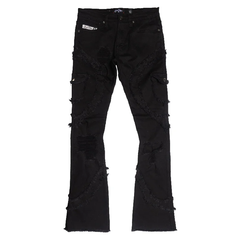 Valentine's Day Jeans for Romantic -F1767 Tascotto Stacked Jeans - Black