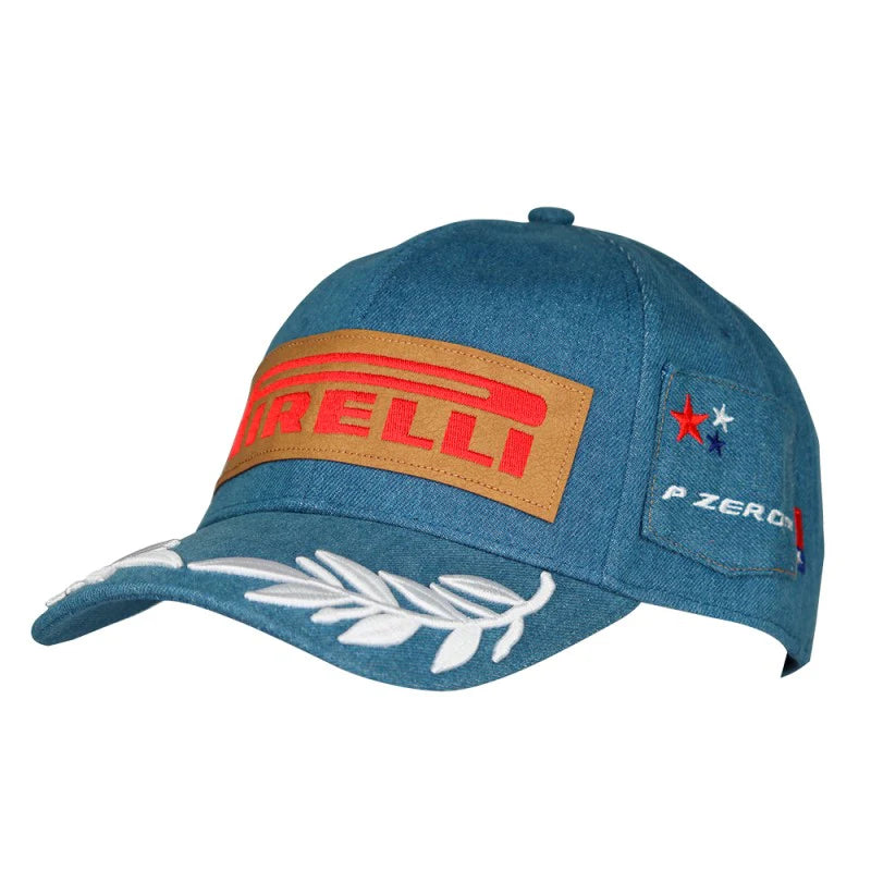 Classic cap with subtle tonal embroidery -Pirelli Podium Special Edition Austin GP 1st Place Hat- Denim