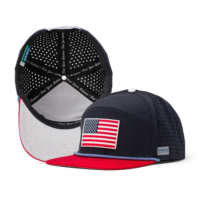 Washed denim cap for broken-in softness -Drifter Splash RB Flag