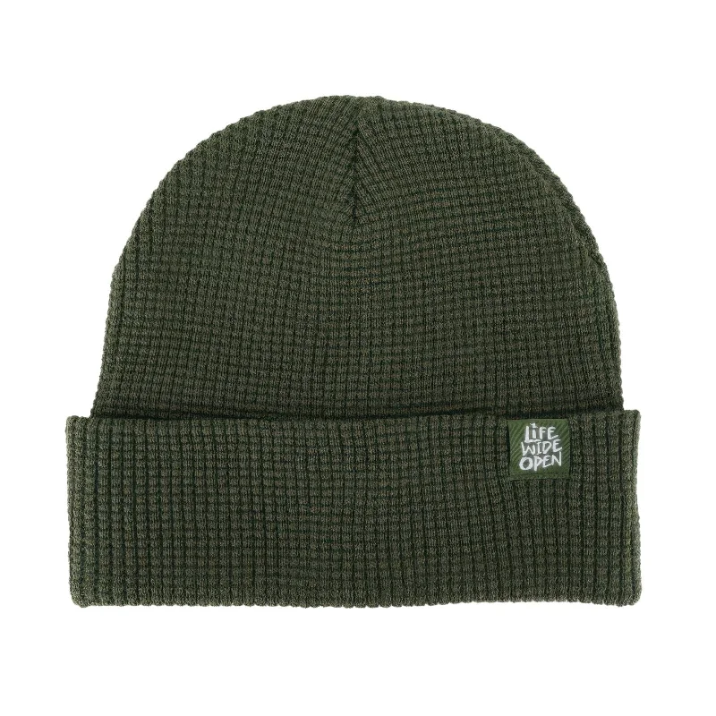 Fitted dad cap for relaxed snug wear -Olive Waffle LWO Beanie