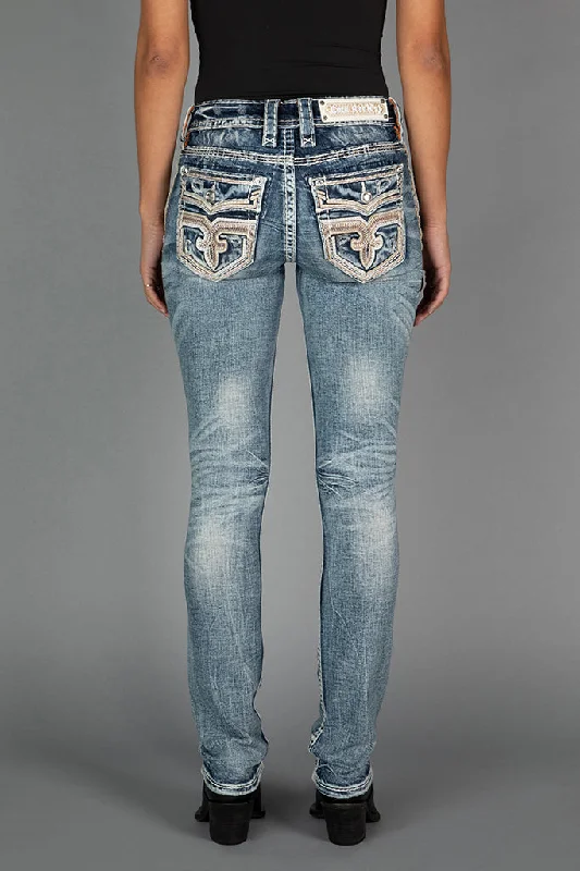 Christmas Jeans for Seasonal -EDALINE STRAIGHT JEANS