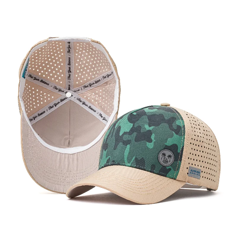 Lightweight sports cap with UV protection -Coaster Splash Green Camo Sand