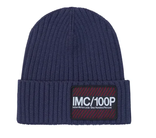 Bold graphic cap for standout fashion flair -IMC X 100% Beanie, Navy