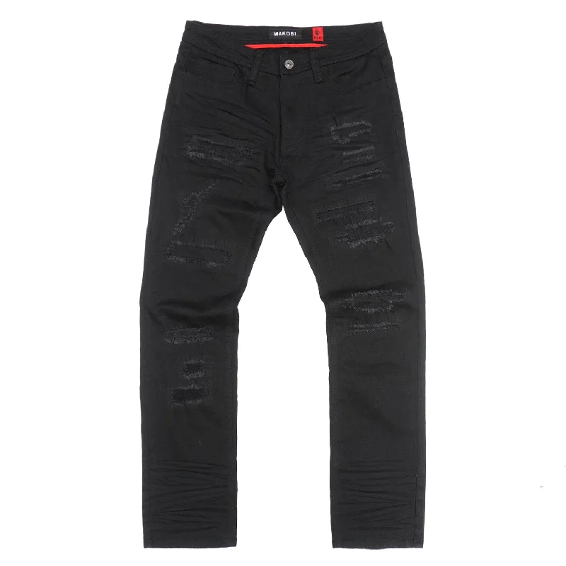 Stretch Jeans for Flexibility -M1903 Montego Jeans w/ Underlay - Black