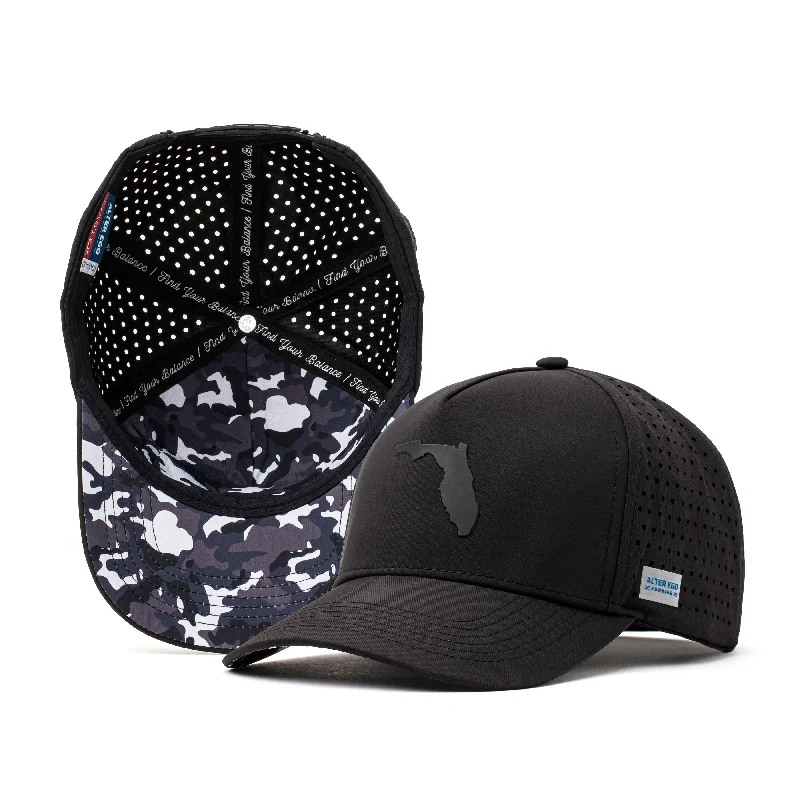 Trucker mesh cap for ventilated cool wear -Coaster Splash Florida Black Camo