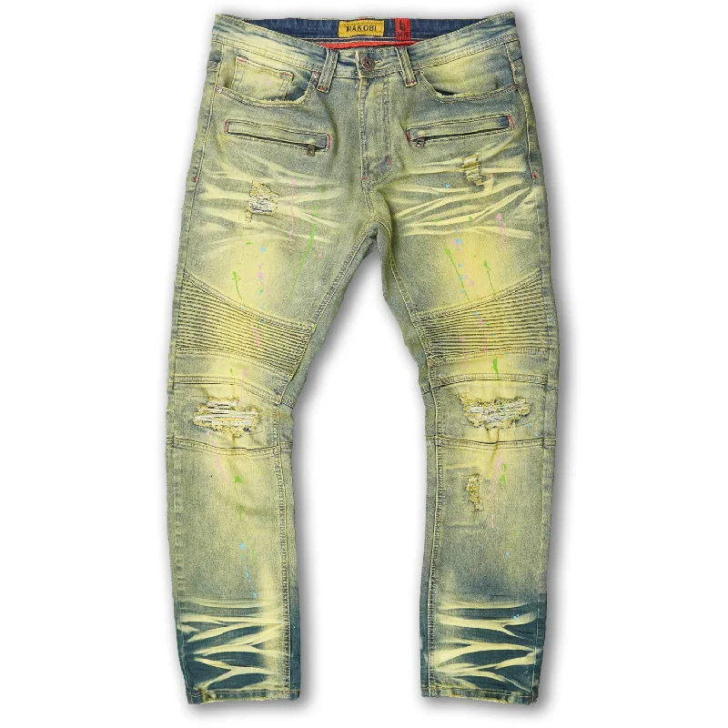 Camping Jeans for Wilderness -M1750 Super Sauce Biker Jeans - Dirt Wash