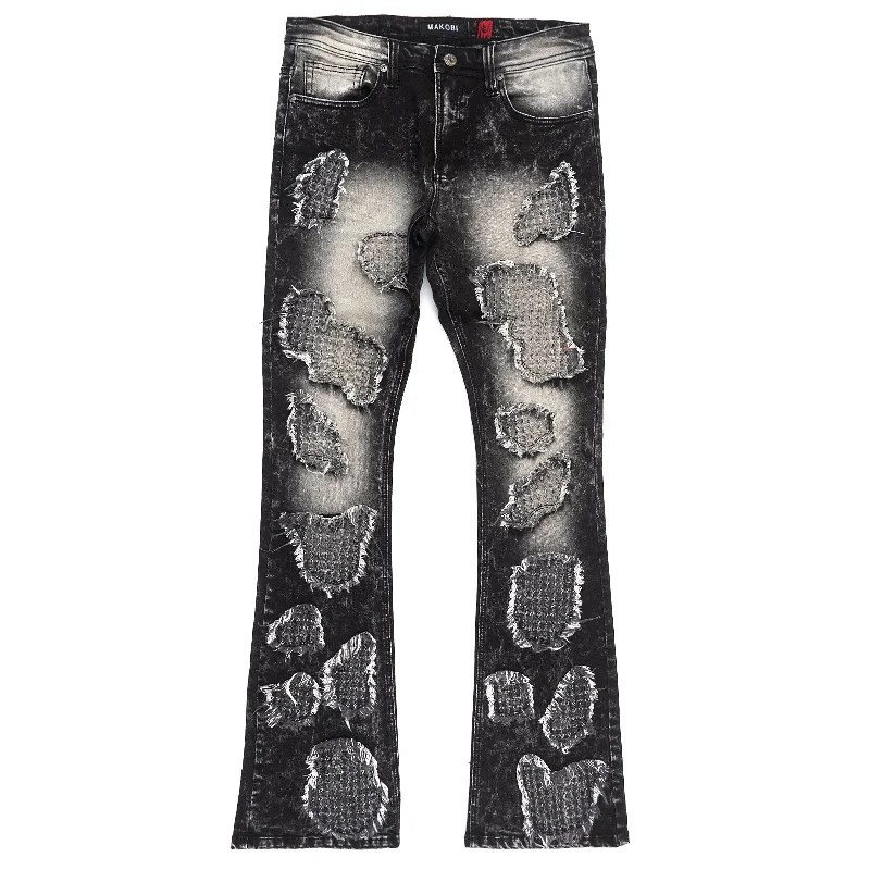 Party Jeans for Night Out -M1978 Romano Stacked Jeans - Black