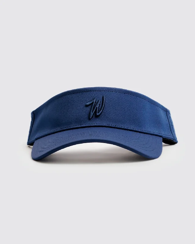 Black snapback cap for sharp modern looks -Waggle Brand Visor - Navy