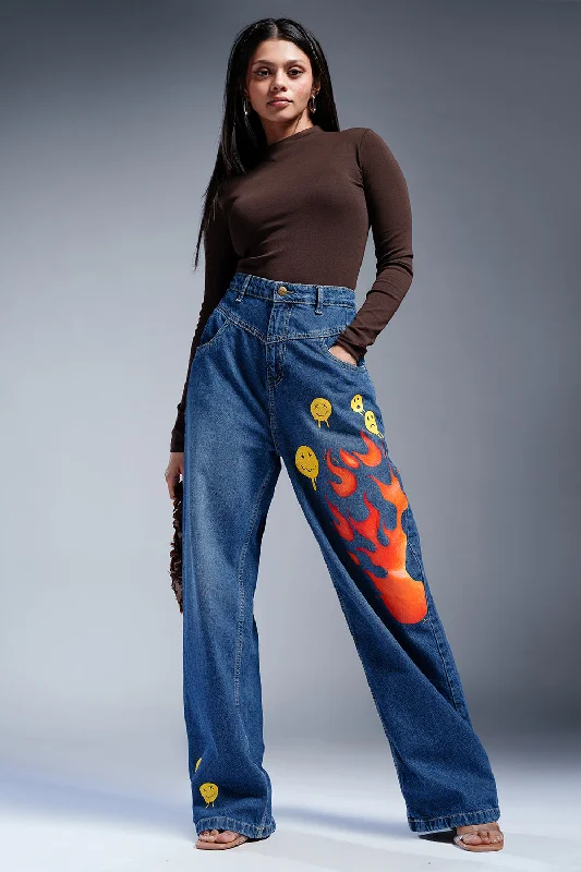 Fashion Jeans for Trendsetter -Blazing Blue Fish Cut Jeans