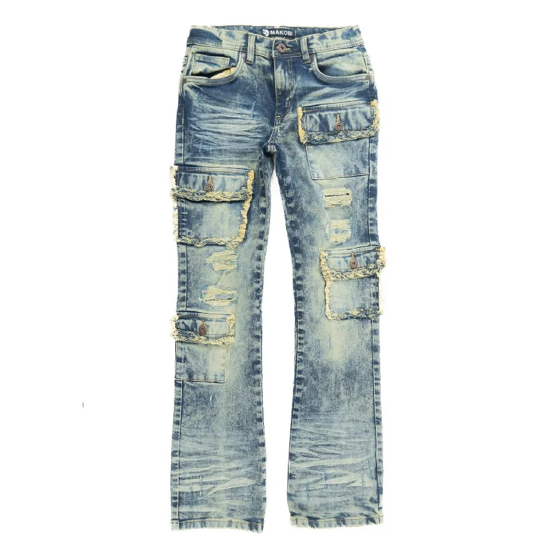 Casual Friday Jeans for Relaxed -B1968 "KIDS" Cesare Stacked Jeans - Vintage