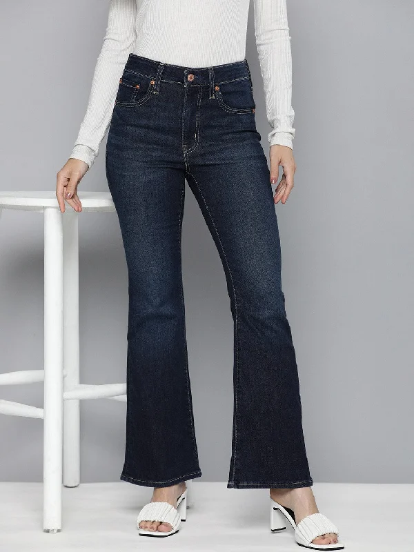 Frayed Hem Jeans for Edgy -Women's High Rise 721 Skinny Fit Jeans