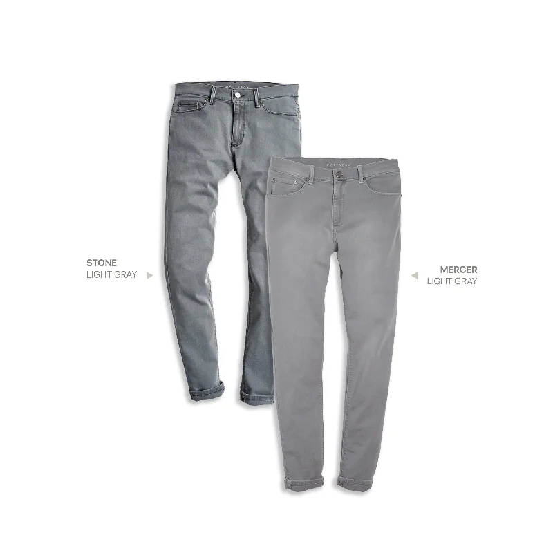 Recycled Jeans for Green -Straight Stone Light Gray and Straight Mercer Light Gray 2-pack Jeans