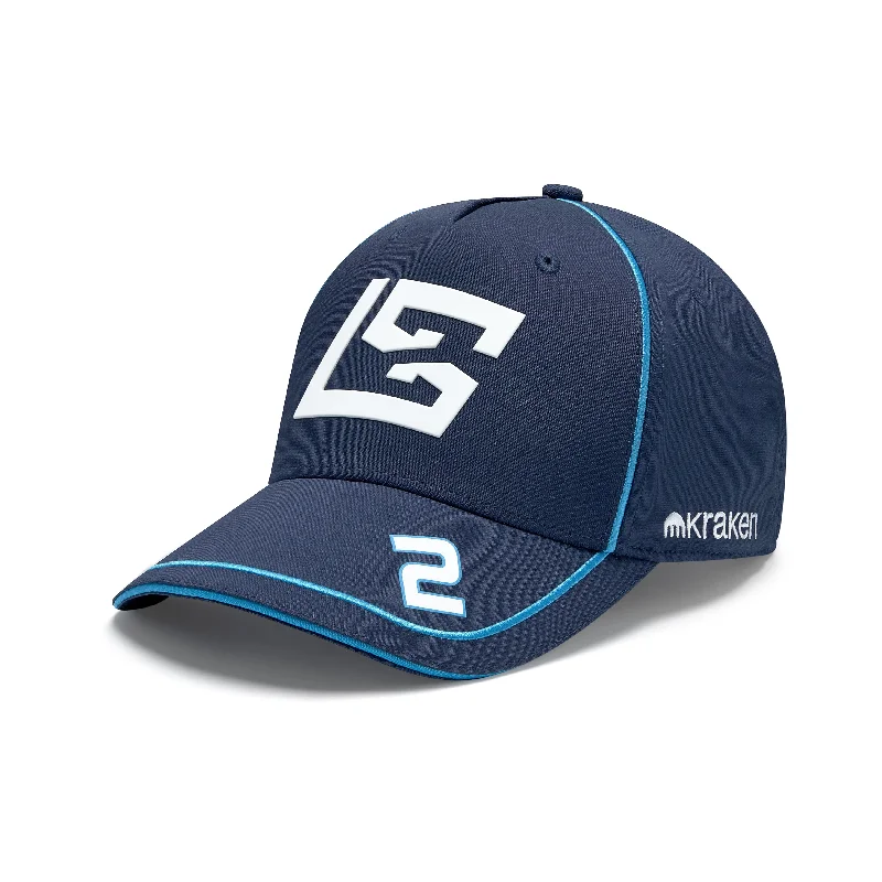 Black snapback cap for sharp modern looks -Williams Racing F1 2024 Logan Sargeant Team Baseball Hat - Navy/White