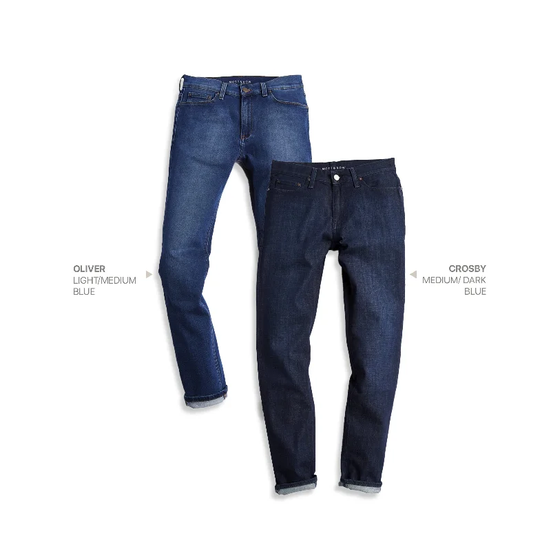 Gray Jeans for Neutral Tone -Straight Oliver Light/Medium Blue and Crosby Medium/Dark Blue 2-Pack Jeans