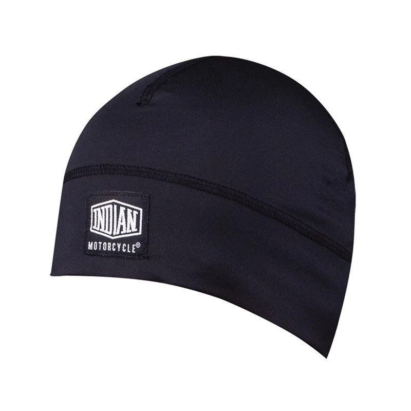 Sports team cap with bold logo front -Patch Beanie, Black