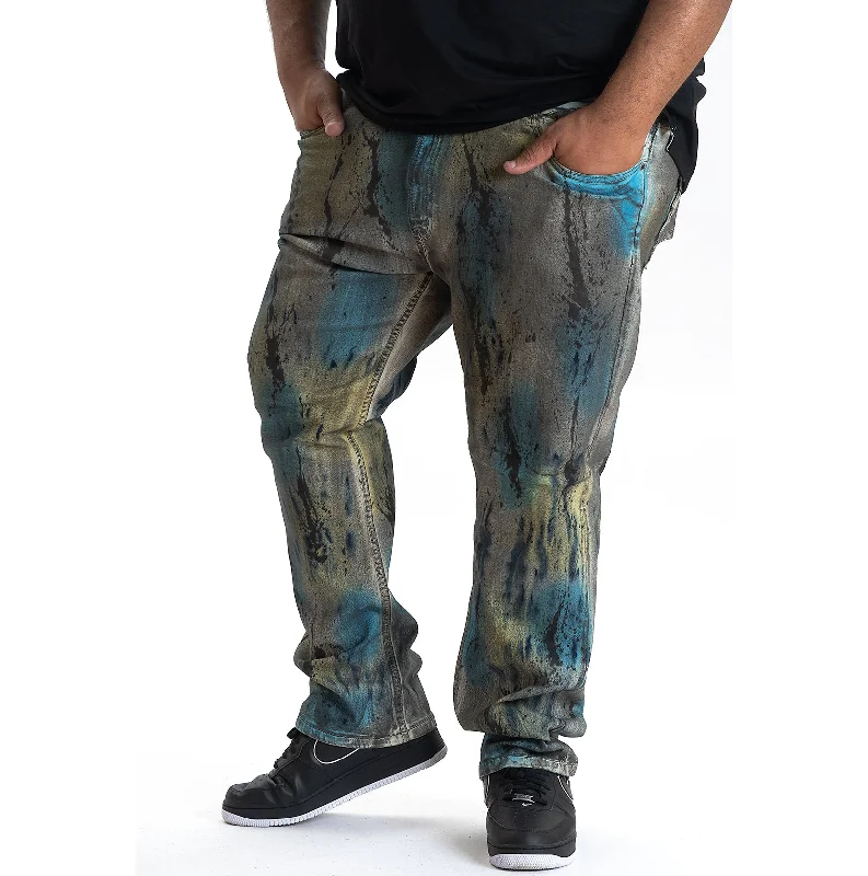 Work Jeans for Tough Jobs -M1710 Makobi Paint Splatter Jeans - Navy