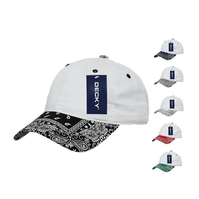 Adjustable dad cap for easy size tweaks -Decky 256 Paisley Bandana Snapback Hats Low Profile 6 Panel Polo Baseball Caps