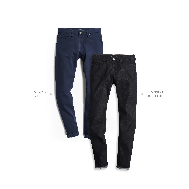 Faded Jeans for Laid-back -Straight Mercer Blue and Mosco Dark Blue 2-Pack Jeans