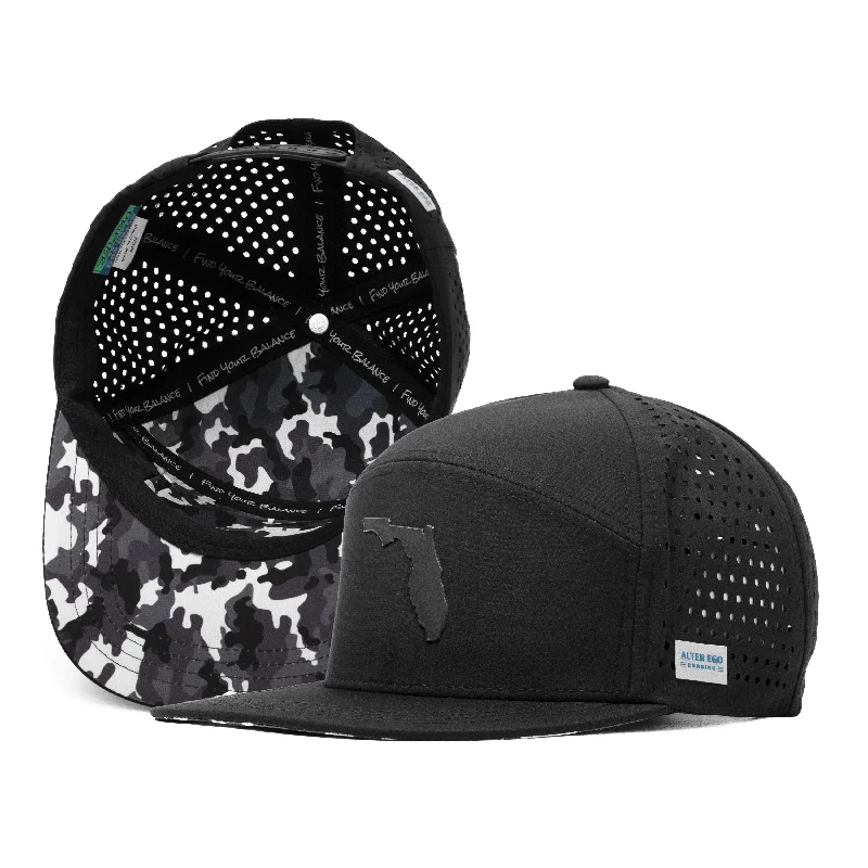 Washed cap with soft vintage feel -Drifter Splash Florida Black Camo