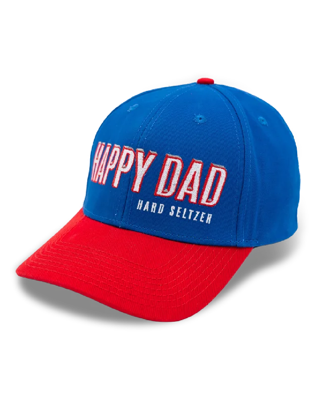 Washed denim cap for broken-in softness -Happy Dad Sports Hat (Blue)