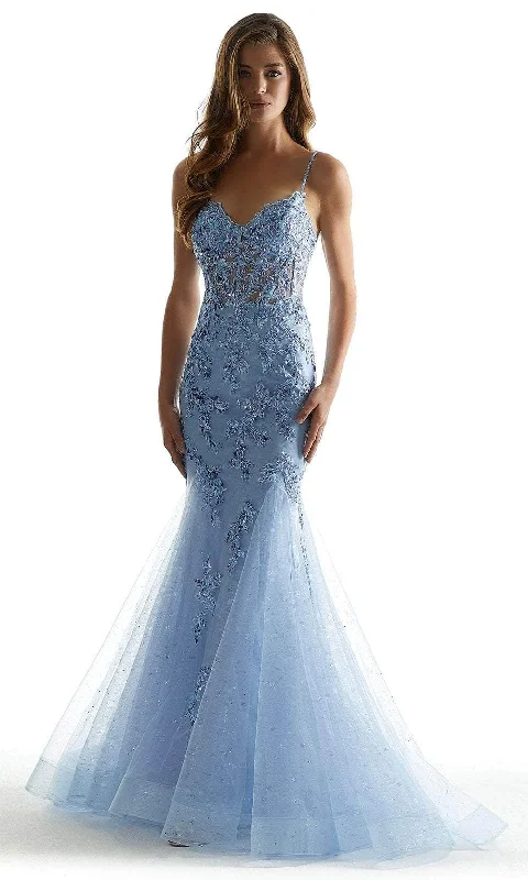 Plus size dresses with flexible fits adapt easily -Mori Lee 49043 - Embroidered Sleeveless Prom Dress