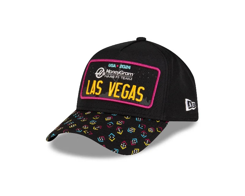 Washed cap with soft vintage feel -Haas Racing F1 Special Edition Las Vegas GP New Era E-Frame Hat - Black