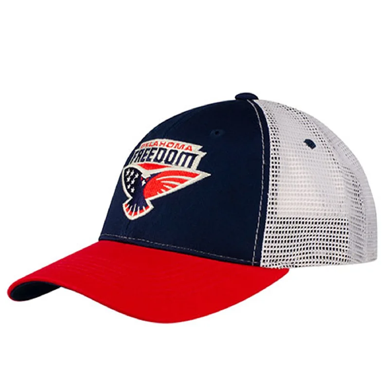 Embroidered cap with custom team initials -Oklahoma Freedom Trucker Hat