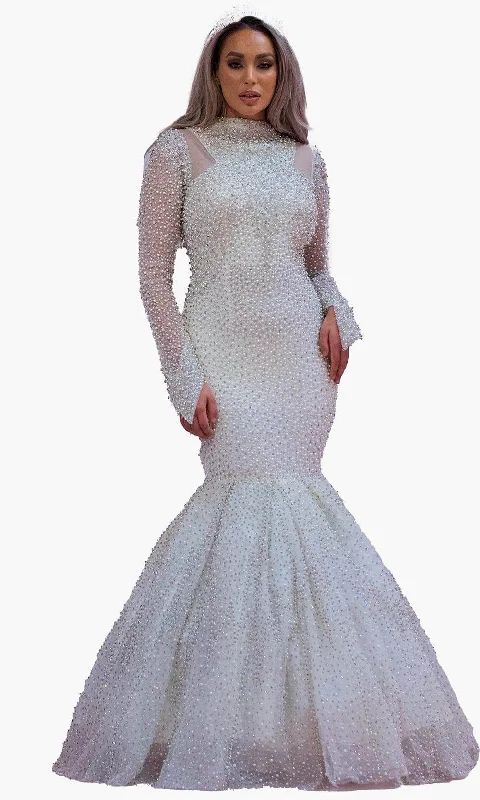 Comfortable plus size dresses for daily wear feel great -Chic and Holland BR1988 - Beaded Mermaid Bridal Dress