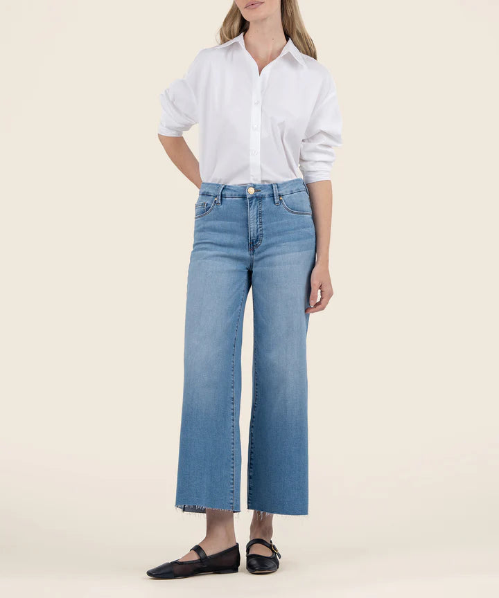 Boyfriend Jeans for Relaxed -Kut High Rise Meg Wide Leg Jeans