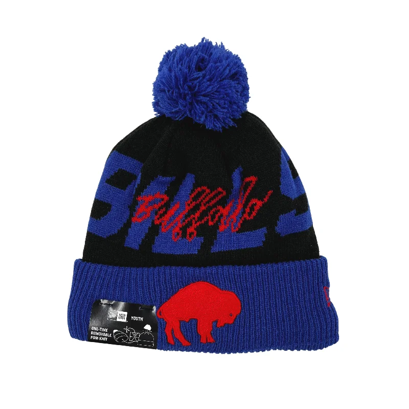 Trucker mesh cap for ventilated cool wear -Youth Buffalo Bills With Standing Buffalo NFL 2022 Official Draft Beanie