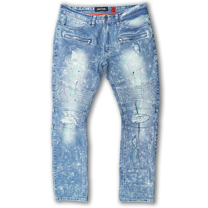 Christmas Jeans for Seasonal -M1750 Super Sauce Biker Jeans - Light Wash