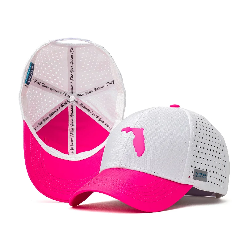 Soft cotton cap for all-day wear ease -Trotter Splash Florida White Pink