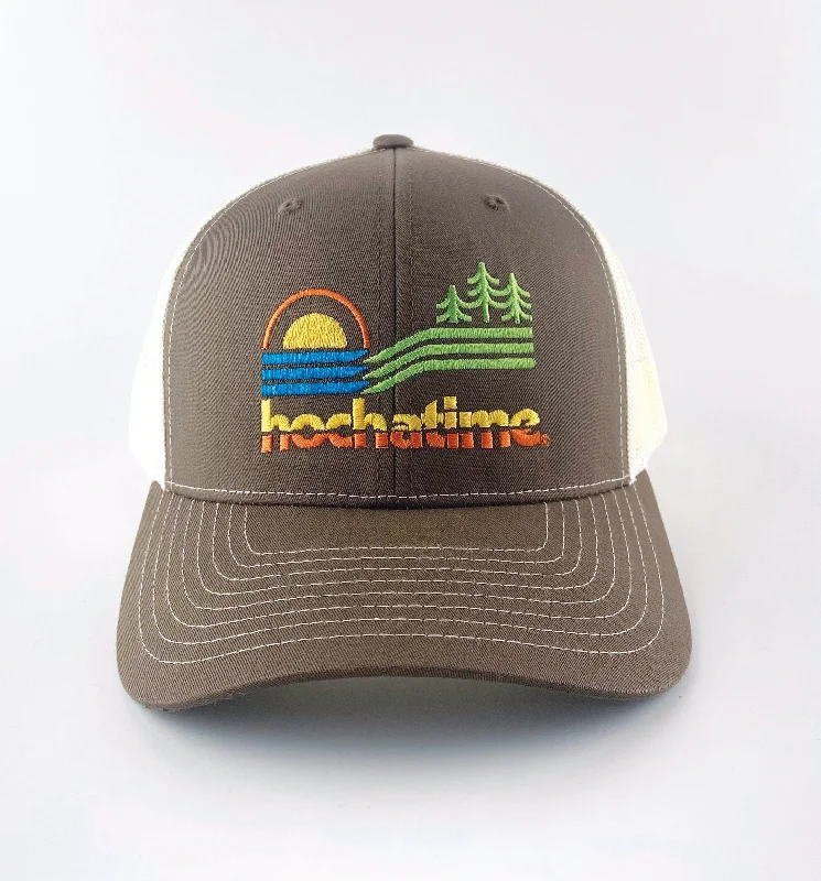 Mesh dad cap for ventilated hot days -Hochatime Sunset Trucker