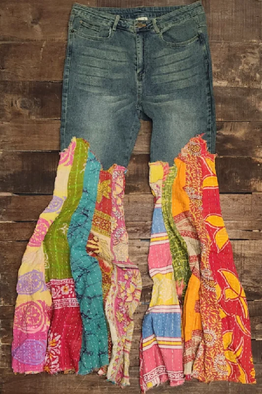 Weekend Jeans for Lazy -Got You Covered Kantha Super Bellbottoms Jeans