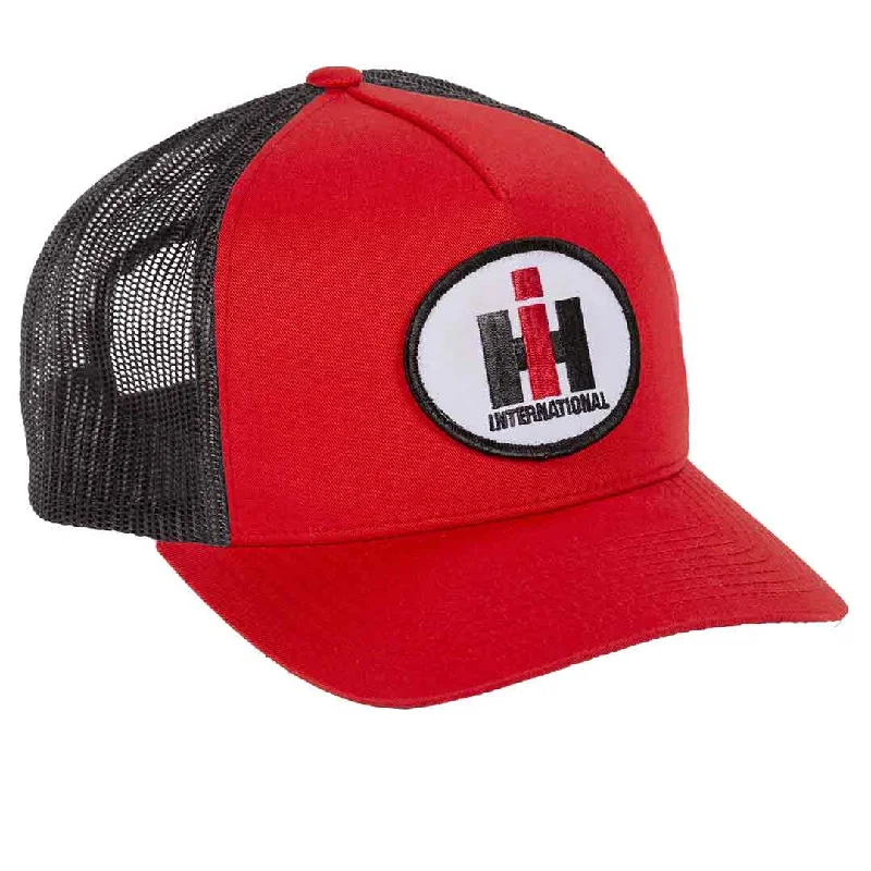 Embroidered cap with custom team initials -IH Fleetside Cap Black & Red