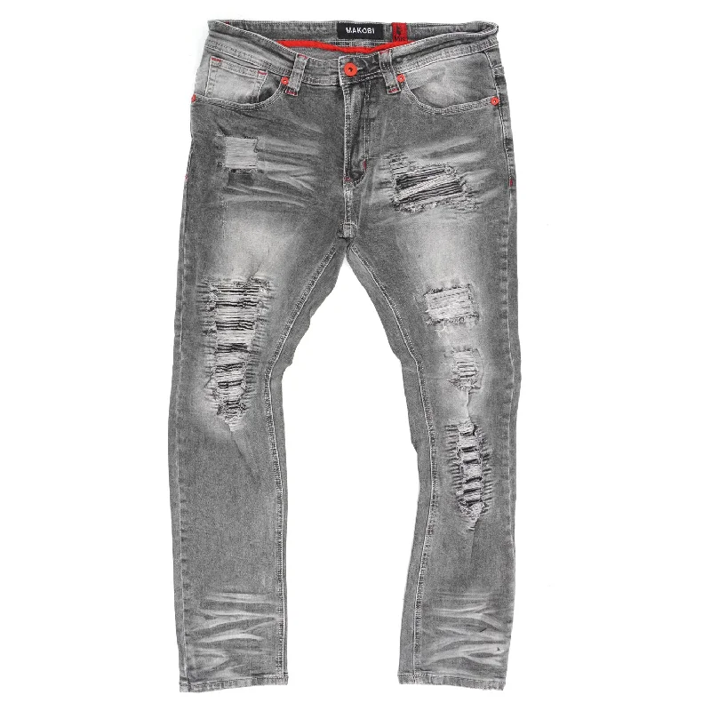 Mini Shorts Jeans for Youthful -M1780 Pensacola  Shredded Jeans  - Gray