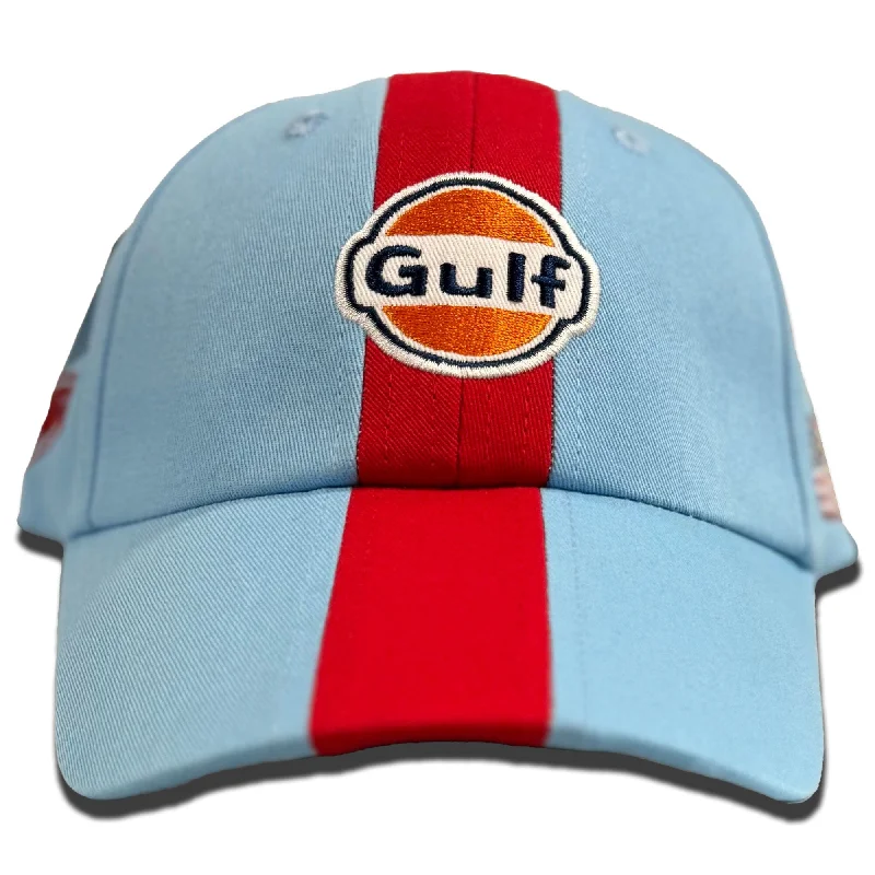 Trucker mesh cap for ventilated cool wear -GrandPrix Originals Gulf Classic Baseball Hat - Gulf Blue/Beige/Navy