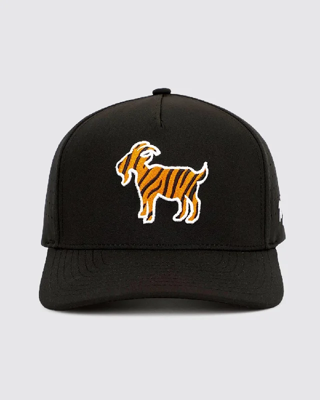 Black snapback cap for sharp modern looks -The GOAT Hat - Black