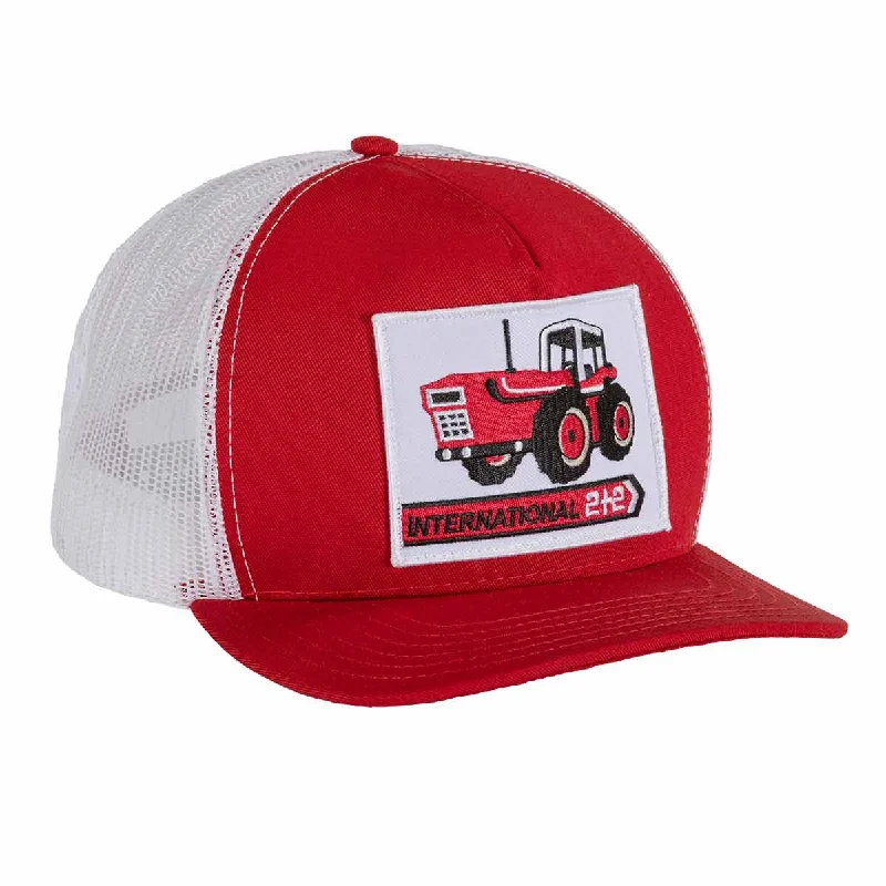 Fitted baseball cap for team uniform fit -International 2+2 Red White Hat